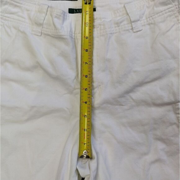 RALPH LAUREN OLD MONEY WHITE HIGH WAIST COTTON SHORTS SIZE 10 - Picture 6 of 7